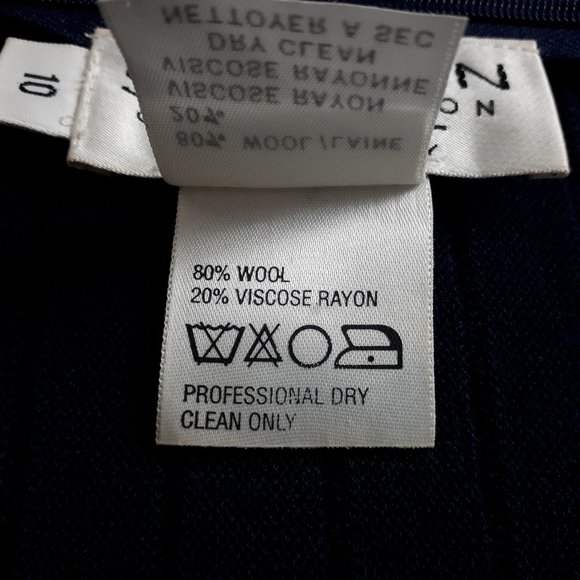 St. John Collection by Marie Gray Navy Blue Wool Blend Dress - Picture 14 of 15